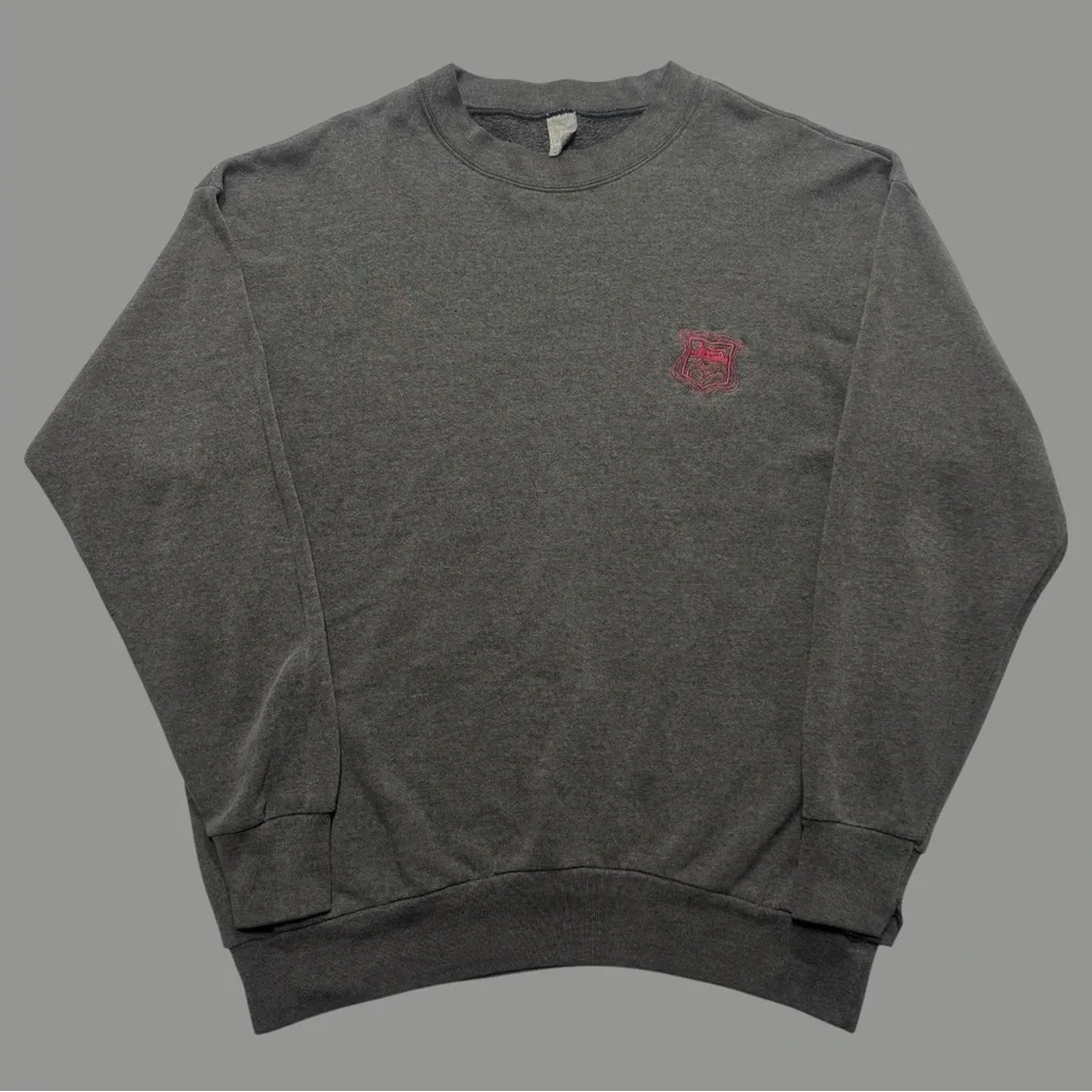 Vintage 90’s Embroidered Grey Charcoal Sweatshirt